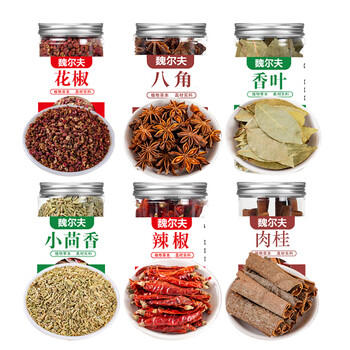 魏尔夫八角桂皮香叶花椒辣椒茴香调味品料组合套装厨房小瓶大料组合6罐 /粮油调味 /调味品 /辣鲜露/食品添加剂/特色调味料 商品图2