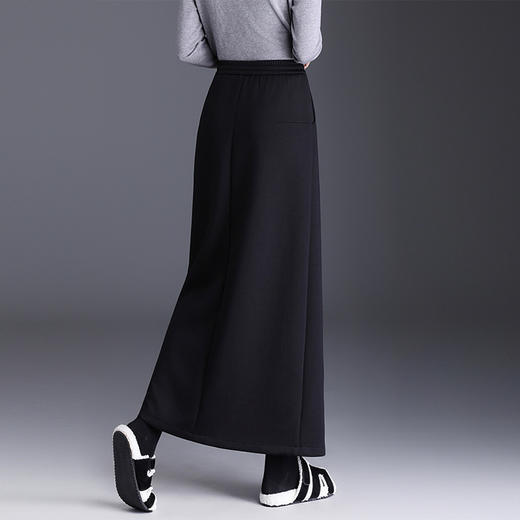 MYX垂坠感修身直筒裙开叉包臀一步裙2025年秋季新款松紧腰休闲半身裙 商品图2