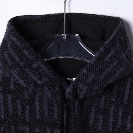 SDSA男士秋冬新款痞帅男装潮牌抽象撞色绒毛抽绳连帽卫衣百搭时尚 商品图2