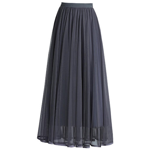 MYX垂坠感网纱大摆裙松紧腰休闲长裙2025年秋季新款显瘦时尚半身裙 商品图4