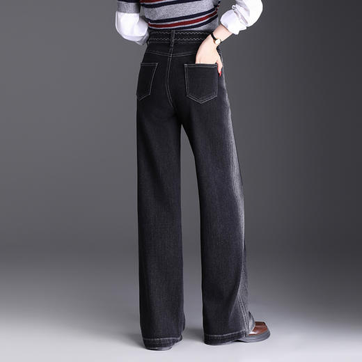 MYX高腰窄版阔腿裤2025年秋季新款垂坠感休闲长裤时髦牛仔直筒裤女裤 商品图2