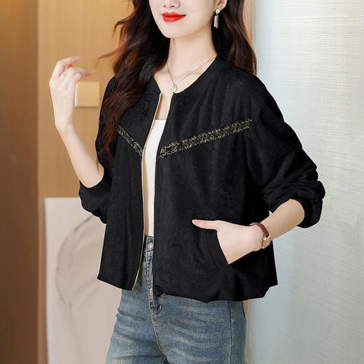 KQL E49M810时尚夹克洋气休闲宽松大码短外套 商品图1