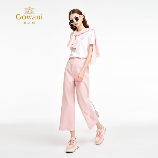 乔万尼新品减龄温柔风显瘦修身直筒裤ED2F419 商品图1