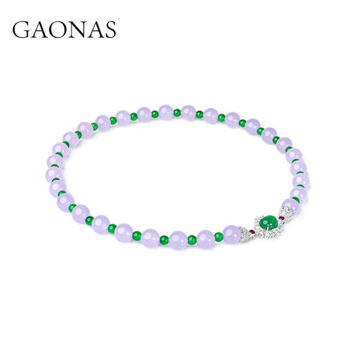 GAONAS  凤钗紫 贵气中式12mm紫珠项链11620XG 商品图1