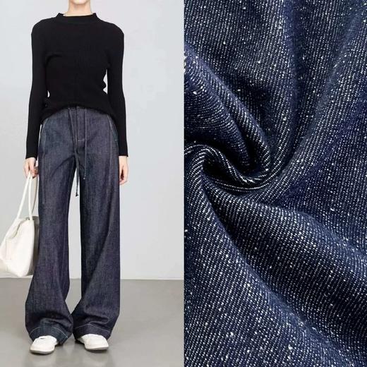 2025 秋冬新款！高个子加长拖地点点纱牛仔裤 抽绳小众阔腿型 100% 棉 显瘦显腿长 商品图0