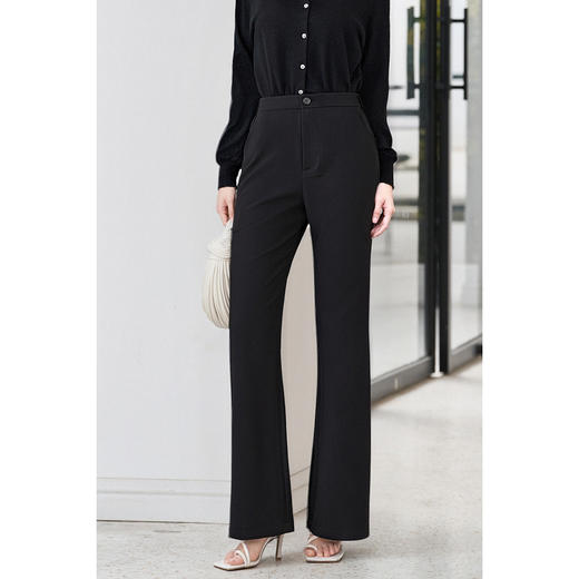 轻职西裤 米思阳2026春新款黑色西装裤职业长裤正装裤高级感垂感高腰直筒裤子女4339 商品图1