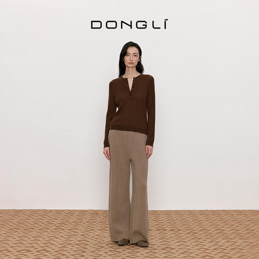 东黎 • 我不被驯化 精英亨利衫 丝绒女士秋季圆领长袖套衫 5354AN-A 商品图1