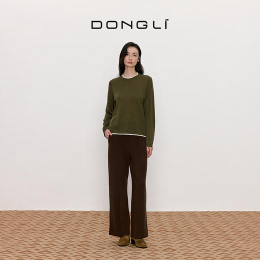 东黎 • 我不被驯化 旷野之歌 丝绒女士秋季圆领拼色套衫 5154 商品图4