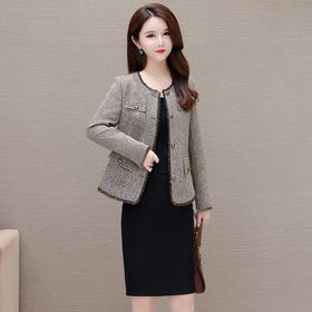 QYM G2403-Y小香风外套单排扣休闲上衣