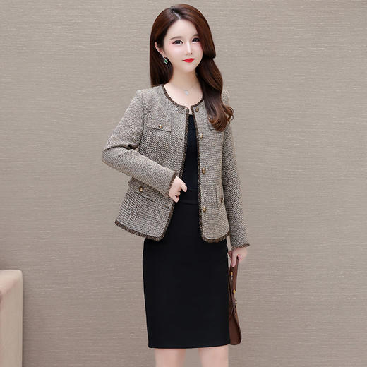 QYM G2403-Y小香风外套单排扣休闲上衣 商品图0