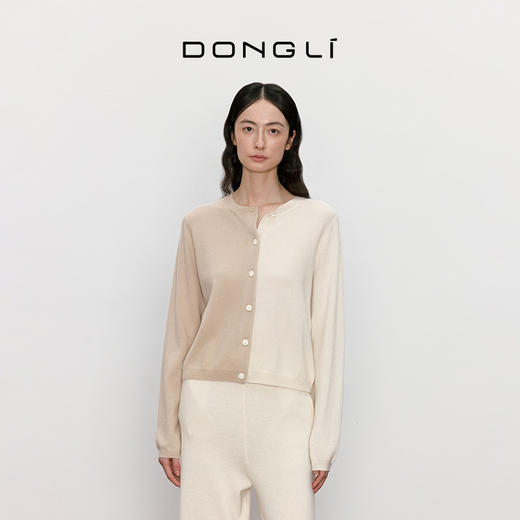 东黎 • 我不被驯化 拼图衫 山羊绒女士秋季拼接圆领开衫 5369 商品图0