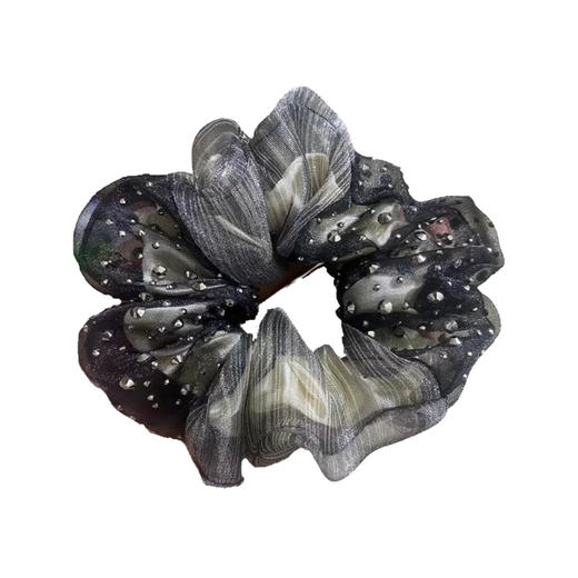 丁摩 【2个装】发圈满星镶嵌法式双层欧根纱甜美气质头花扎头发头绳女5ZF-9151 商品图4