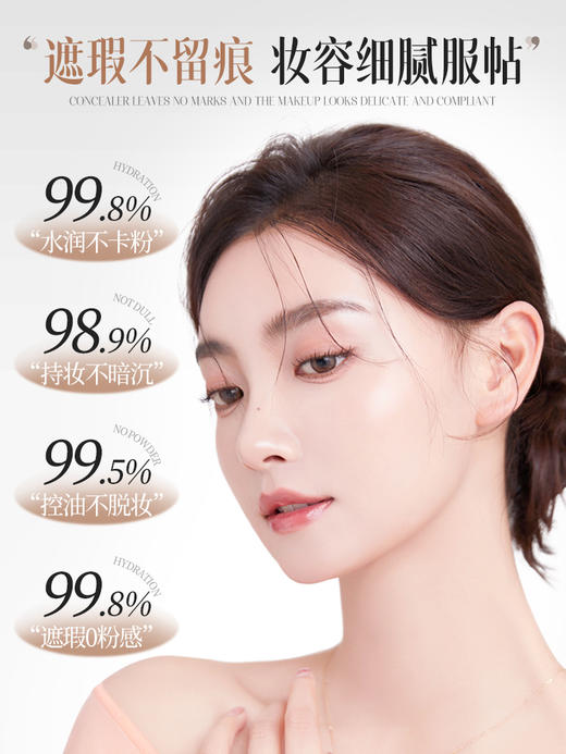 【1抹水润不脱妆】养肤粉底液遮瑕持久不脱妆防水底妆控油混油皮干皮bb霜保湿女正品 商品图2