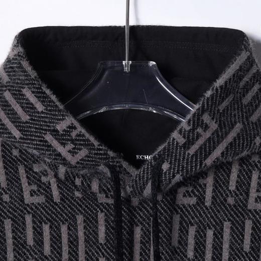 SDSA男士秋冬新款痞帅男装潮牌抽象撞色绒毛抽绳连帽卫衣百搭时尚 商品图1