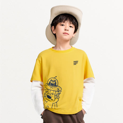 Annil联名款【阿耀和黑宝】男女童圆领长袖针织衫秋季新款安奈儿童装EM531709 商品图2