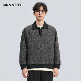 贝纳川2025秋季新品翻领POLO卫衣ECF324001