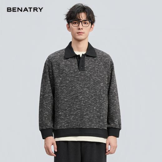 贝纳川2025秋季新品翻领POLO卫衣ECF324001 商品图0