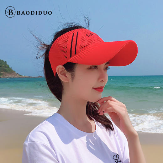【夏季韩版时尚空顶帽】遮阳防晒帽子女 遮脸大檐户外跑步骑行鸭舌帽子 国庆外出出游  商品图2