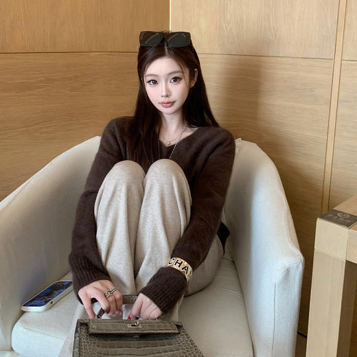 LIN BOUTIQUE  通勤懒人福音 百搭休闲垂感宽松慵懒感阔腿裤长裤 商品图4