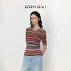 东黎 • 我不被驯化 里希特条纹 山羊绒女士秋季彩条半袖 5515 商品缩略图2