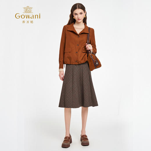 乔万尼2025秋季新品挺阔工装风抽绳短外套风衣ED3B270 商品图3