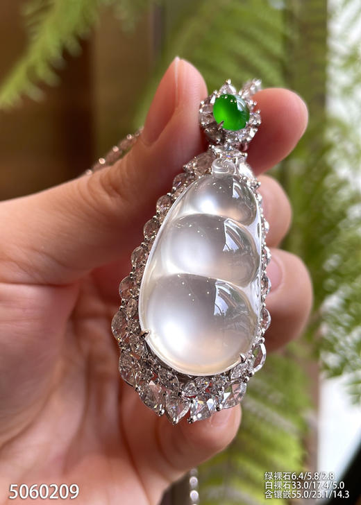 玻璃种福豆吊坠【5060209】具体价格微信咨询 商品图2