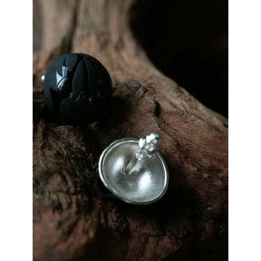 牧衣游 大漆手绘耳钉复古文艺禅意 虚谷【不支持会员折】 商品图3