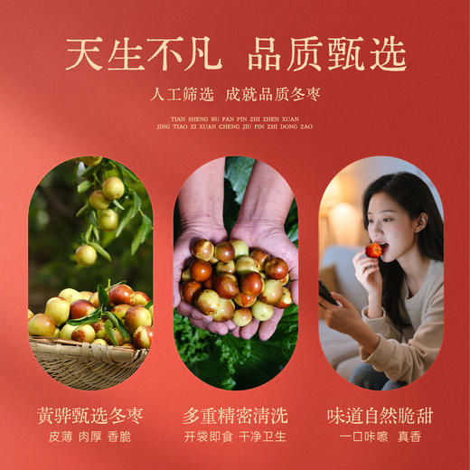 心选丨【70g*3】十月红脆冬枣甄选特产零食去核浓郁营养酥脆无核即食口感细腻 商品图3