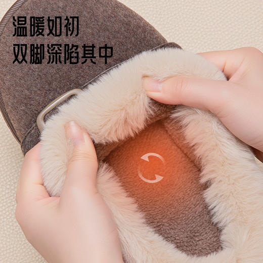 【YW】无忧购59元2双半包跟加绒保暖拖鞋冬季家居厚底防滑ZS-3100（截单后7天发货) 商品图2