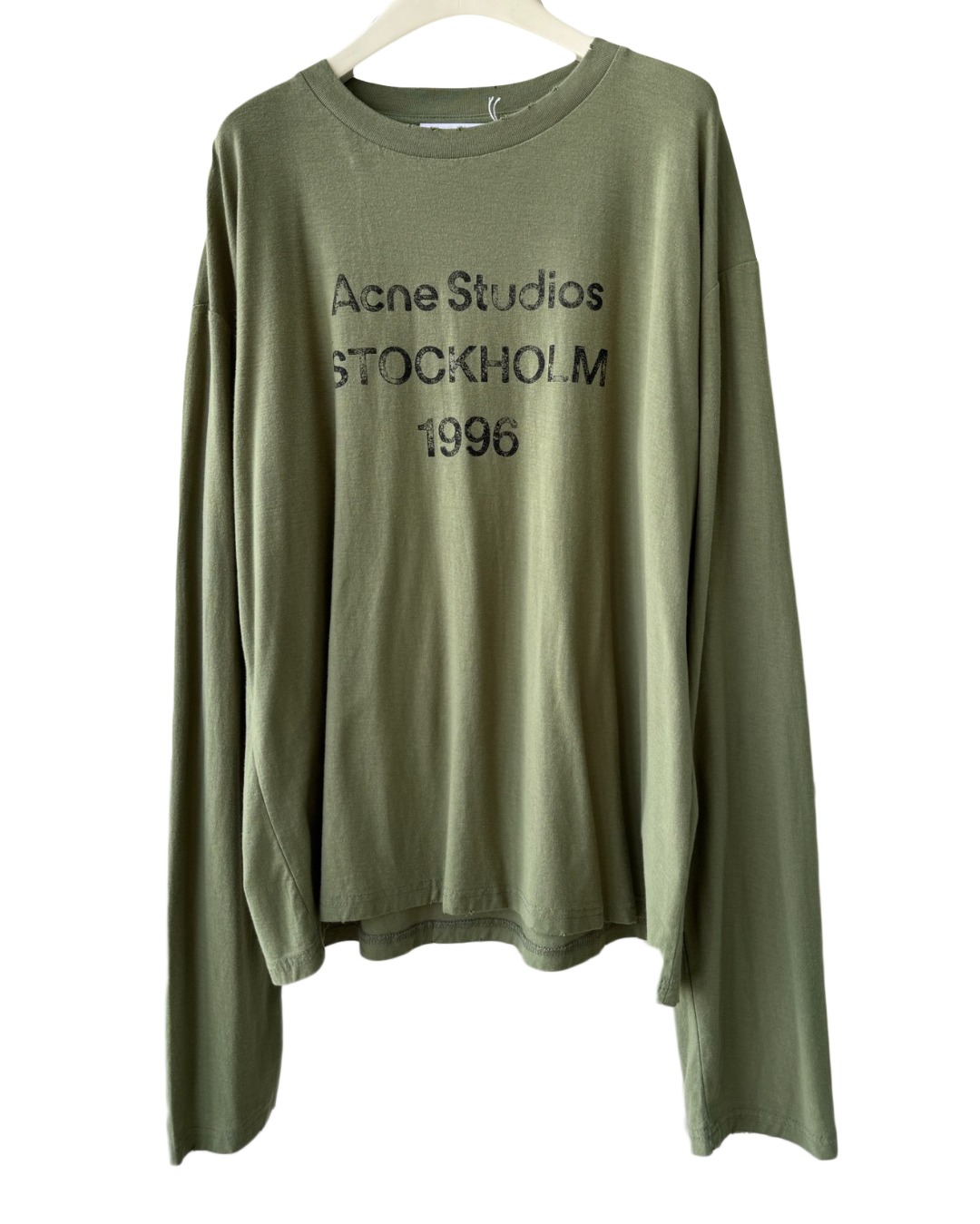 中性款做旧渐变印花长袖T恤001