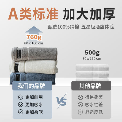 丁摩 a类酒店纯棉浴巾全棉加大加厚家用洗澡沙滩巾5ZF-9152 商品图3