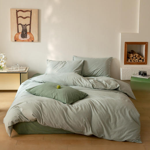 【A类超细格水洗四件套】水洗棉四件套良品超细格子撞色民宿简约格纹件套纯棉格纹 商品图5