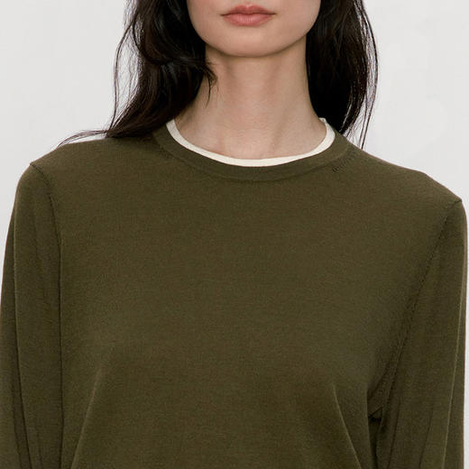 东黎 • 我不被驯化 旷野之歌 丝绒女士秋季圆领拼色套衫 5154 商品图6