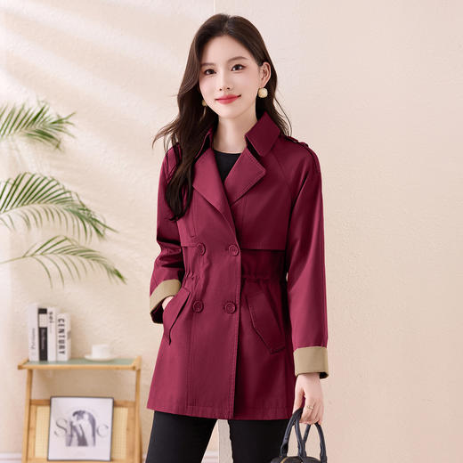 丁摩 风衣外套女春秋新款中长款时尚洋气大衣高端设计感5ZF-8059 商品图1
