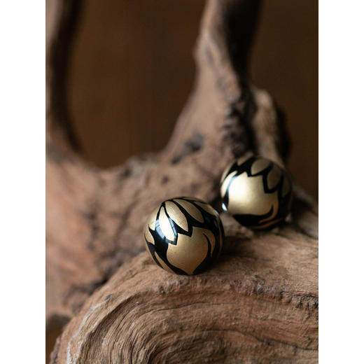 牧衣游 大漆手绘耳钉复古文艺禅意 虚谷【不支持会员折】 商品图2