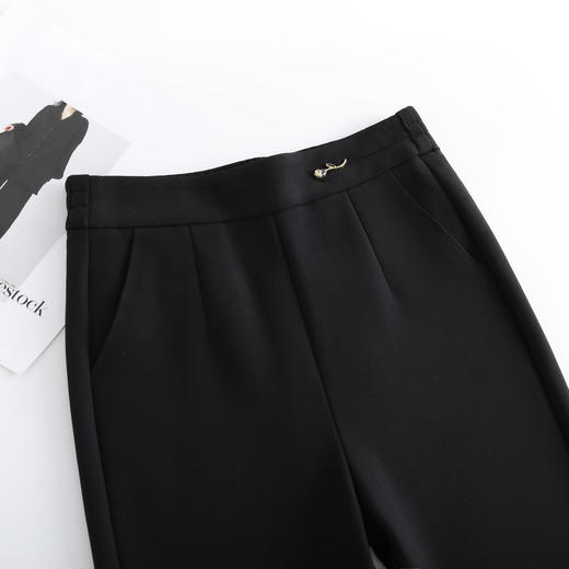 QYM 5208-Y时尚高腰微喇裤气质高腰开衩休闲喇叭裤 商品图3