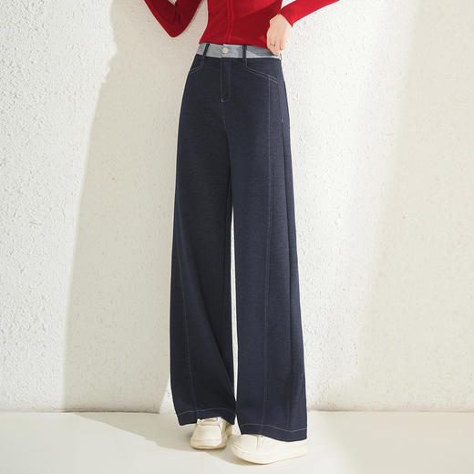 QYM 5235-Y牛仔裤宽松垂感阔腿裤直筒休闲裤 商品图2