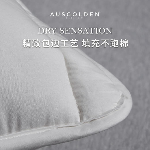 澳洲品牌AusGoldenM系列 澳洲进口亲肤羊毛胖枕枕头 蓬松柔软 支撑有力 商品图3