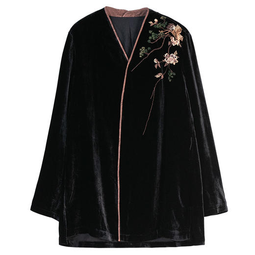 牧衣游原创 丝绒手工刺绣短外套古风禅意东方百搭新中式开衫 九歌 商品图4