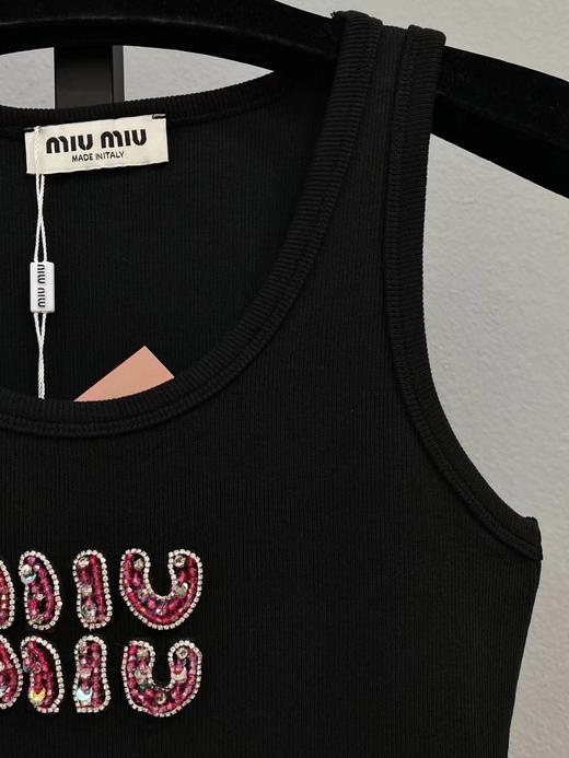 TY544-MIU MIU 缪缪字母logo背心 黑色（ZJ） 商品图5