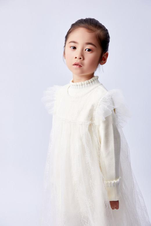 【MQD】女小童秋季拼接蕾丝假两件连衣裙套装 商品图11