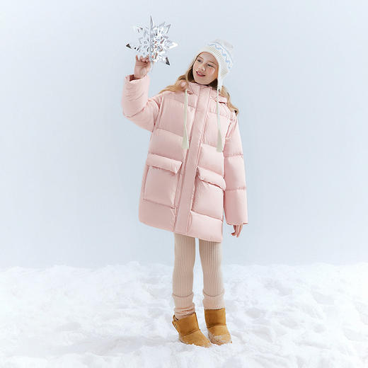 笛莎Deesha 童装女童羽绒服2025冬新款女童甜美基础泡芙中长款羽绒服 商品图2