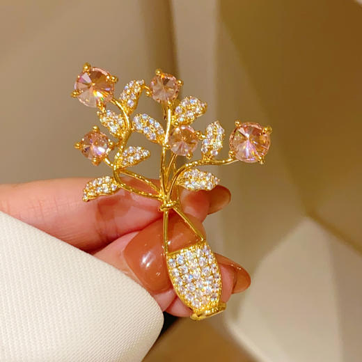 花瓶花束复古高档胸针气质西装胸花别针扣 商品图0