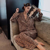 新款时尚豹纹睡衣女秋季长袖睡衣欧美性感家居服女士两件套装新款新品 商品缩略图1