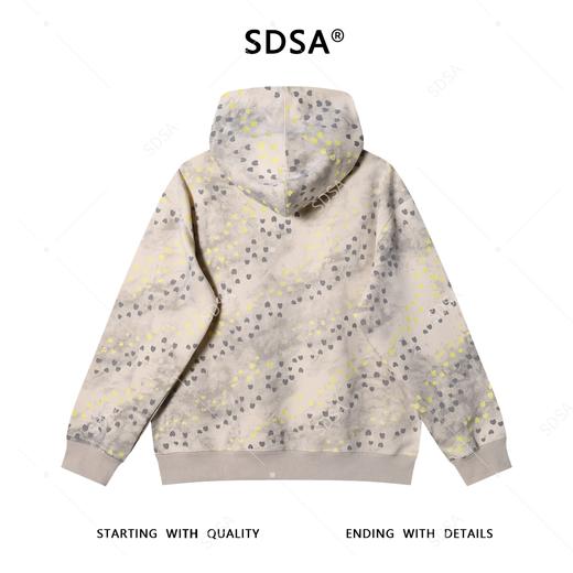 WY1050SDSA男士秋冬新款痞帅男装时尚扎染满印爱心印花抽绳连帽卫衣百搭 商品图5