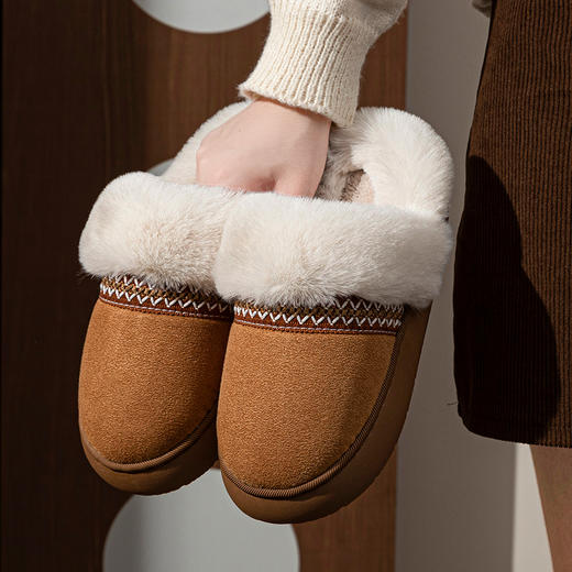 馨宜优品民族风女士棉拖（36-41）（驼色-粉色-卡其）（250779-250799） 商品图7