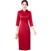 QYM 88568-Y妈妈礼服裙红色旗袍连衣裙 商品缩略图4
