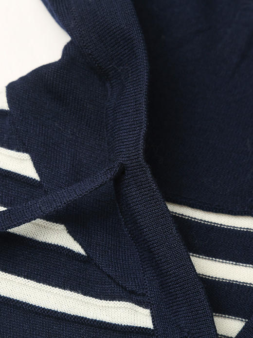 休闲连帽条纹针织连衣裙女 春秋长袖宽松显瘦中长款毛衣裙 商品图2