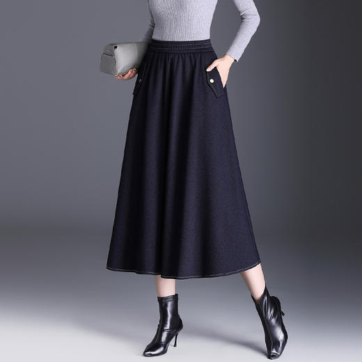 MYX垂坠感牛仔百褶大摆裙2025年秋季新款高腰显瘦半身裙时尚A字裙 商品图1