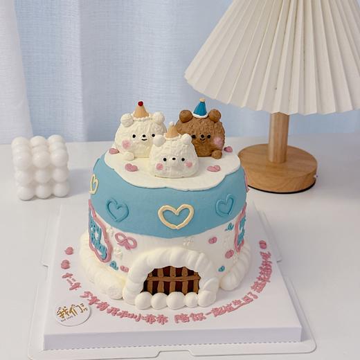 多款式~粉蓝CP小动物卡通蛋糕-低糖处理无添加 商品图6